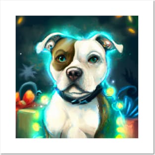 Cute Staffordshire Bull Terrier Drawing Posters and Art